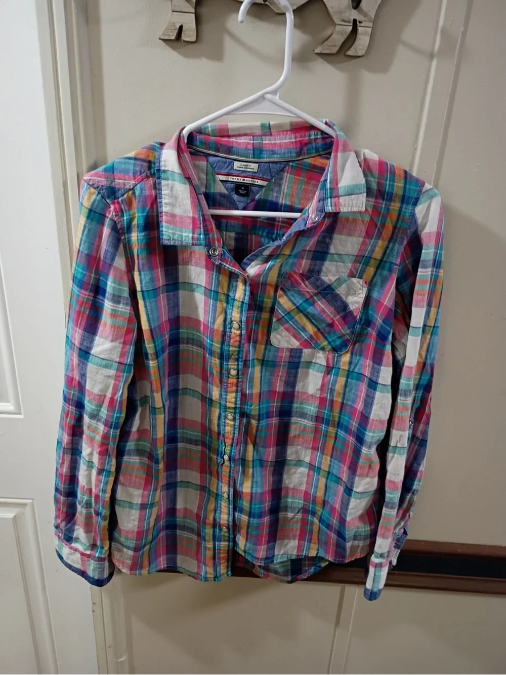 Tommy Hilfiger Multicolor Plaid Button-Down Shirt - Pink, Blue, Green, Yellow